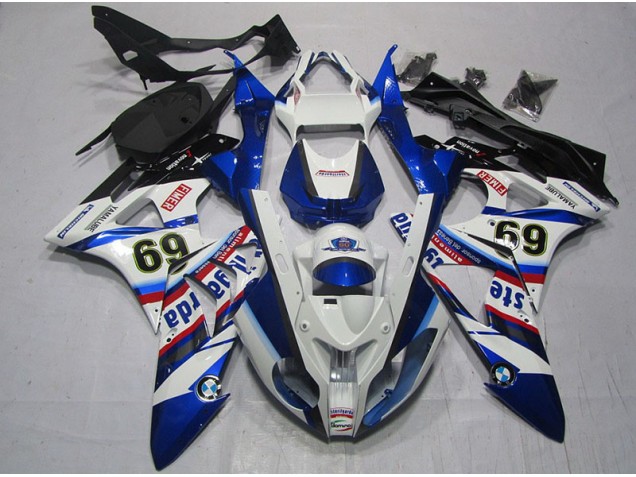 S1000RR 09-14 Motorrad Verkleidungen - Weiß Blau Sterilgarda 69